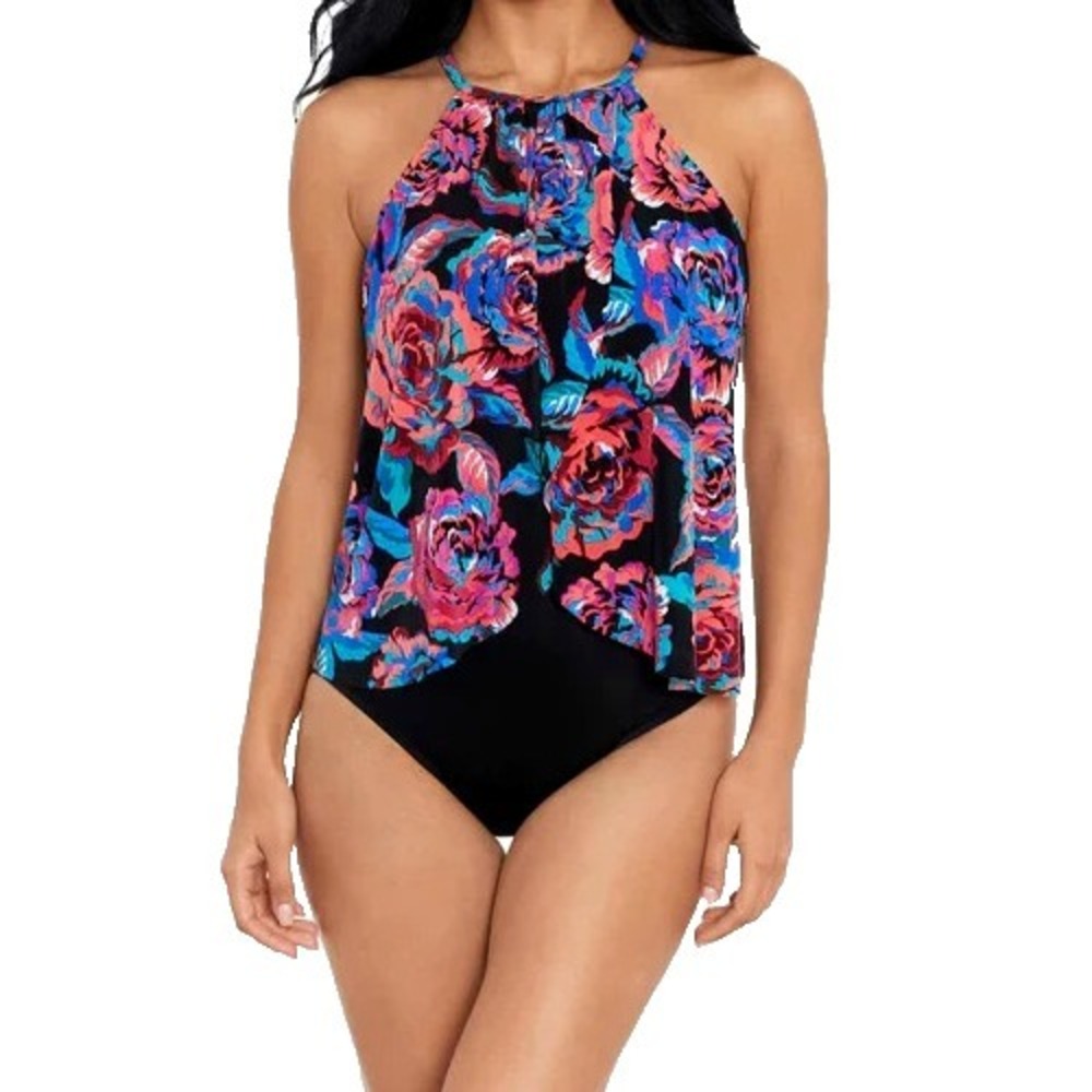 Magicsuit Aubrey One Piece Women's 8 Sonic Blooms Black Multi NWT